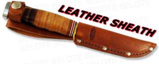 Ka Bar Knives Hunter Fixed Blade w/ Leather Sheath 1232  