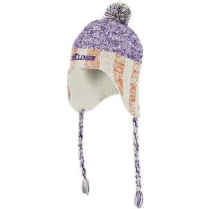  Clemson Tigers adidas Originals Heathered Tassel Knit Hat 