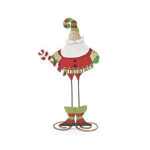  Santa & Candy Cane Christmas Figurine Tin Santas List 