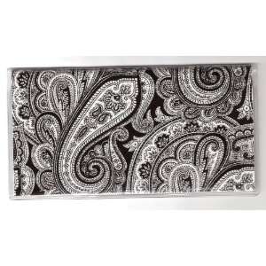  Checkbook Cover Made with Black and White Paisley Fabric 