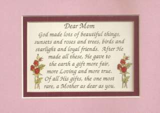 God Made MOTHERs Moms SPECIAL GIFT verses poems plaques  