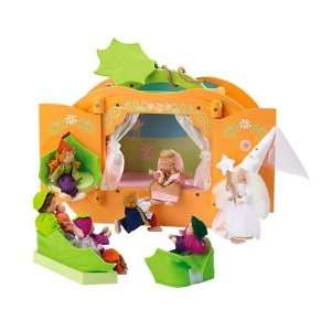   Wooden Pumpkin Theatre with Detachable Felt Seats Toys & Games