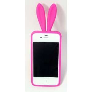   PINK RABBIT BUNNY TPU RUBBER CASE COVER iPhone 4 NEW 