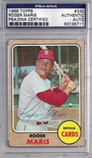 Roger Maris Autographed Signed 1968 Topps Card PSA/DNA #83135711 