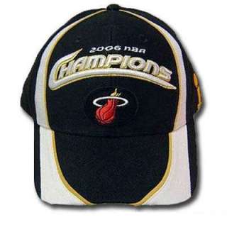 OFFICIAL NBA MIAMI HEAT 2006 CHAMPIONS BLACK CAP HAT  
