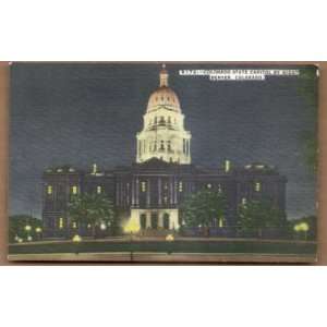  Postcard Vintage State Capitol Denver Colorado by Night 