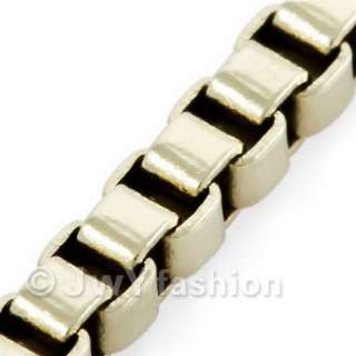 5MM 11 29 Gold Stainless Steel Necklace Box Chain vw0043  