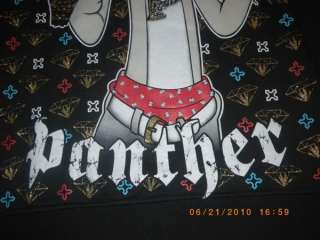 Mens Pink Panther gangster sweat shirt bling Hip Hop Hood size XL 