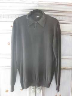 Boss by Hugo Boss black cotton blend polo style sweater size XXL 