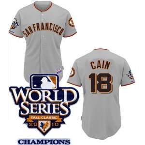 World Series Champions San Francisco Giants Baseball Jersey #18 Cain 