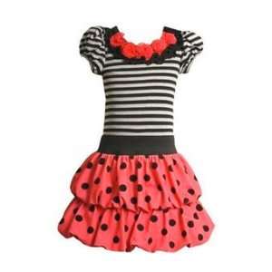  Stripes and Dots Coral Tunic Dress Size 5   B31571 
