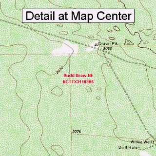  USGS Topographic Quadrangle Map   Rudd Draw NE, Texas 