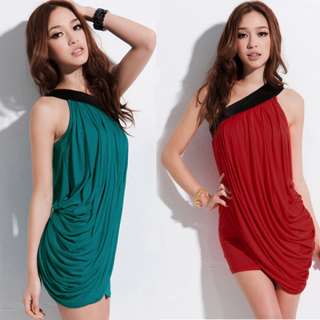 Womens One Shoulder Fold Evening Club Party Cocktail Mini Dress 