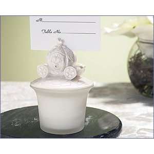  Pearl White Coach Candle Place Card Holder