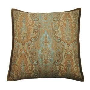  green way  Damask with Velvet Ribbon Binding Pillow