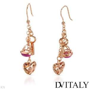 ITALY Attractive Earrings With Simulated gems Crafted in 14K/925 Gold 