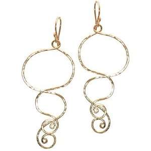   Silver Earrings Hamemered spiral shapes on french wires Jewelry