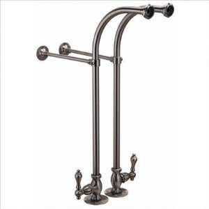 Freestanding Bath Supply with Porcelain Lever Handles Finish Chrome