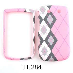 CELL PHONE CASE COVER FOR BLACKBERRY TORCH 9800 BLACK WHITE PLAID ON 