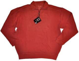 KIRKLAND Signature Long Sleeve Quarter Zip Mens Pullover Red Size 