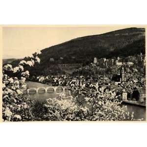  1943 Heidelberg Germany Neckar River Bridge Castle Town 