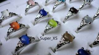 wholesale lots 50pcs Multicolor Malay Jade silver rings jewelry free 