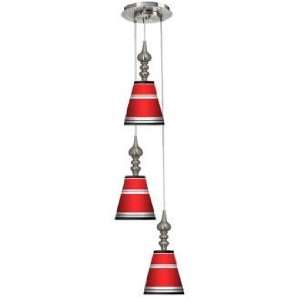  Red Stripes 3 in 1 Metal Cone Giclee Pendant
