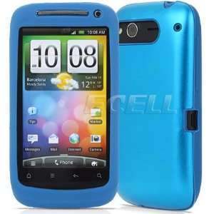  Ecell   SKY BLUE ALUMINIUM SHELL SILICONE CASE FOR HTC 