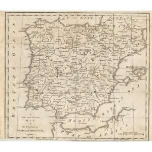  Antique Map of Europe Spain, c. 1790