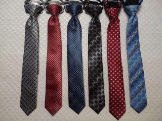 New Boys Van Heusen TIES Clip or Zipper Silver/Red/Blue  