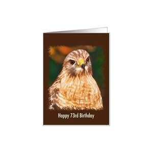  Birthday, 73rd, Red shouldered Hawk Card Toys & Games