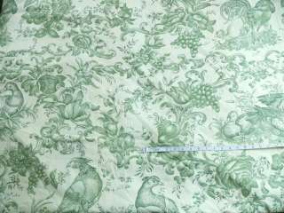 BRUNSCHWIG & FILS BROMLEY HALL TOILE FRENCH COUNTRY GREEN DRAPERY PAIR 