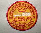VTG EMBROIDERED 1976 MID SUMMER CAM​POUT CROWN CAMPERS NCHA DUNKIRK 