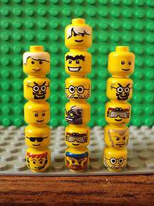   Mixed Lot Of 16 Minifigure Heads/Faces People Parts #nmjk3edf5  