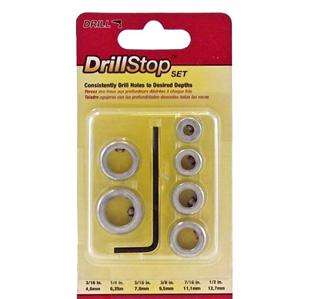 New 6 Piece Drill Bit Depth Stop Collar sizes 3/16, 1/4, 5/16, 3/8, 7 