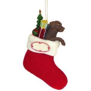  Chocolate Lab in Personalizable Stocking Ornament