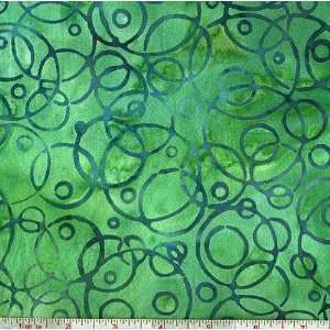  45 Wide Hand dyed Batik Elementals Emerald Fabric By The 