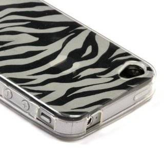  iPhone 4 Flexible TPU Skin Case   Baby Blue Zebra Cell 