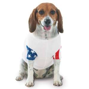  Dog Puppy Baby Rib Stars & Stripes Tee Shirt White size 