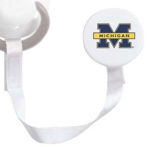  Michigan Wolverines White Pacifier Clip