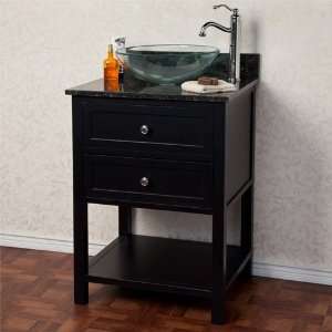 24 Taren Vanity for Vessel Sink   No Faucet Holes   3/4 Marble Top 