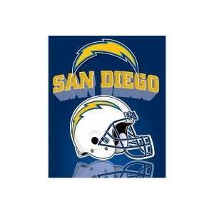  San Diego Chargers Light Weight Fleece NFL Blanket Grid 