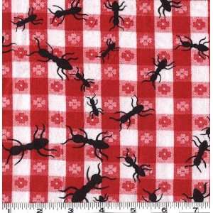  45 Wide Flannel Picnic Ants Red Fabric By The Yard Arts 
