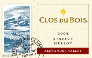 Clos du Bois Alexander Valley Reserve Merlot 2003 