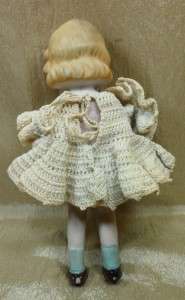  Doll Figurine Girl w/ Movable Arms Dress & Pink Bow JAPAN  