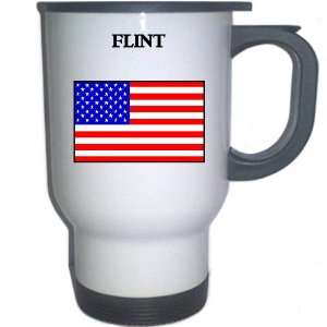  US Flag   Flint, Michigan (MI) White Stainless Steel Mug 