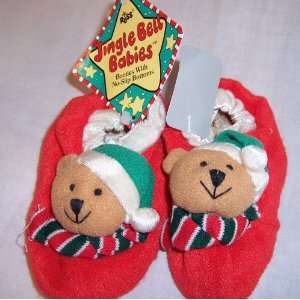  Russ Berrie Christmas Booties Bear Non Slip Sole One Size 