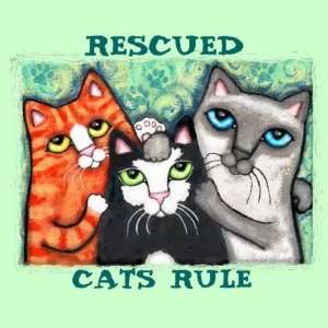  Rescued / Shelter Cats Round Stickers Arts, Crafts 