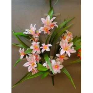  18 Mini Tiger Lily/Grass Bush X8 Cream Pink (Pack of 24 