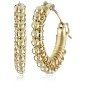 Viv&Ingrid Wrap 14k Gold Fill .75 Gold Bead Hoop Earrings